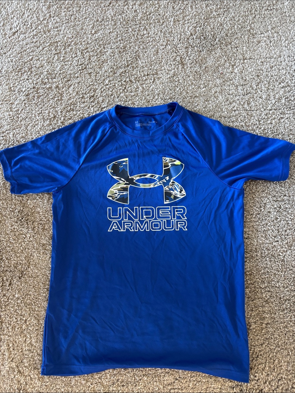 Under Armour Royal Blue Short Sleeve Tee with Camo Logo